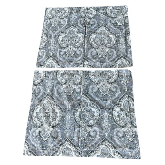 Lauren Ralph Lauren Gray/Blue Paisley Flanged Sham Set Standard Size GUC - Picture 2 of 6